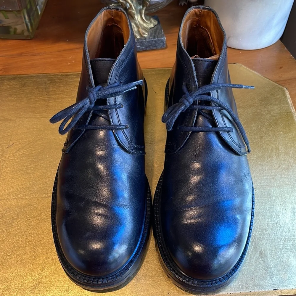 Vintage Bruno Magli Lug Sole Chukka Boot in Black Leather